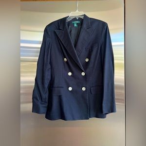RALPH LAUREN 100% linen blazer. Navy